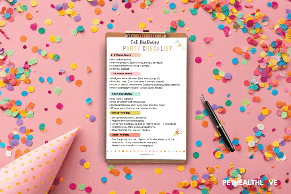 cat birthday party checklist